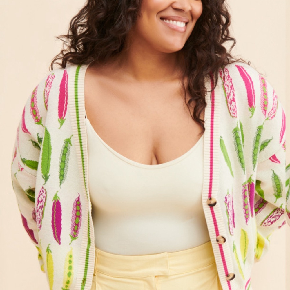 Rachel Antonoff Ana Cardigan Rainbow Peas 1x